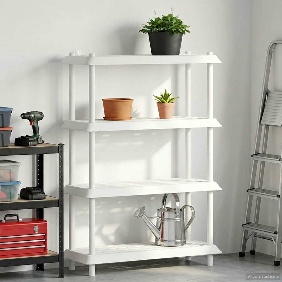 Plankenunit 4-laags 100 x 40 x 136,5 cm PP Wit