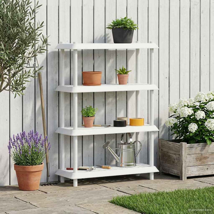 Plankenunit 4-laags 100 x 40 x 136,5 cm PP Wit