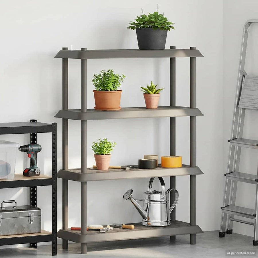 Plankenunit 4-laags 100 x 40 x 136,5 cm PP Lichtgrijs