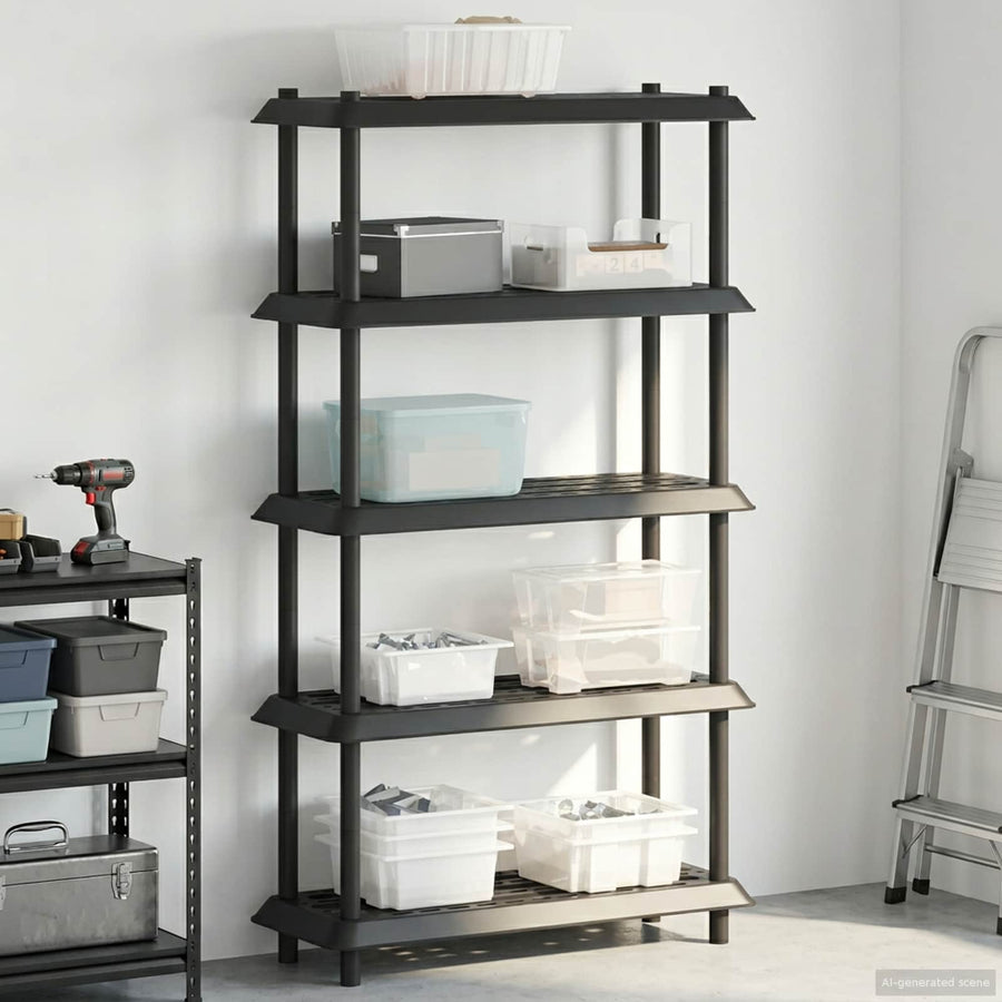 Plankenunit 5-laags 100 x 40 x 177 cm PP Antracietkleurig