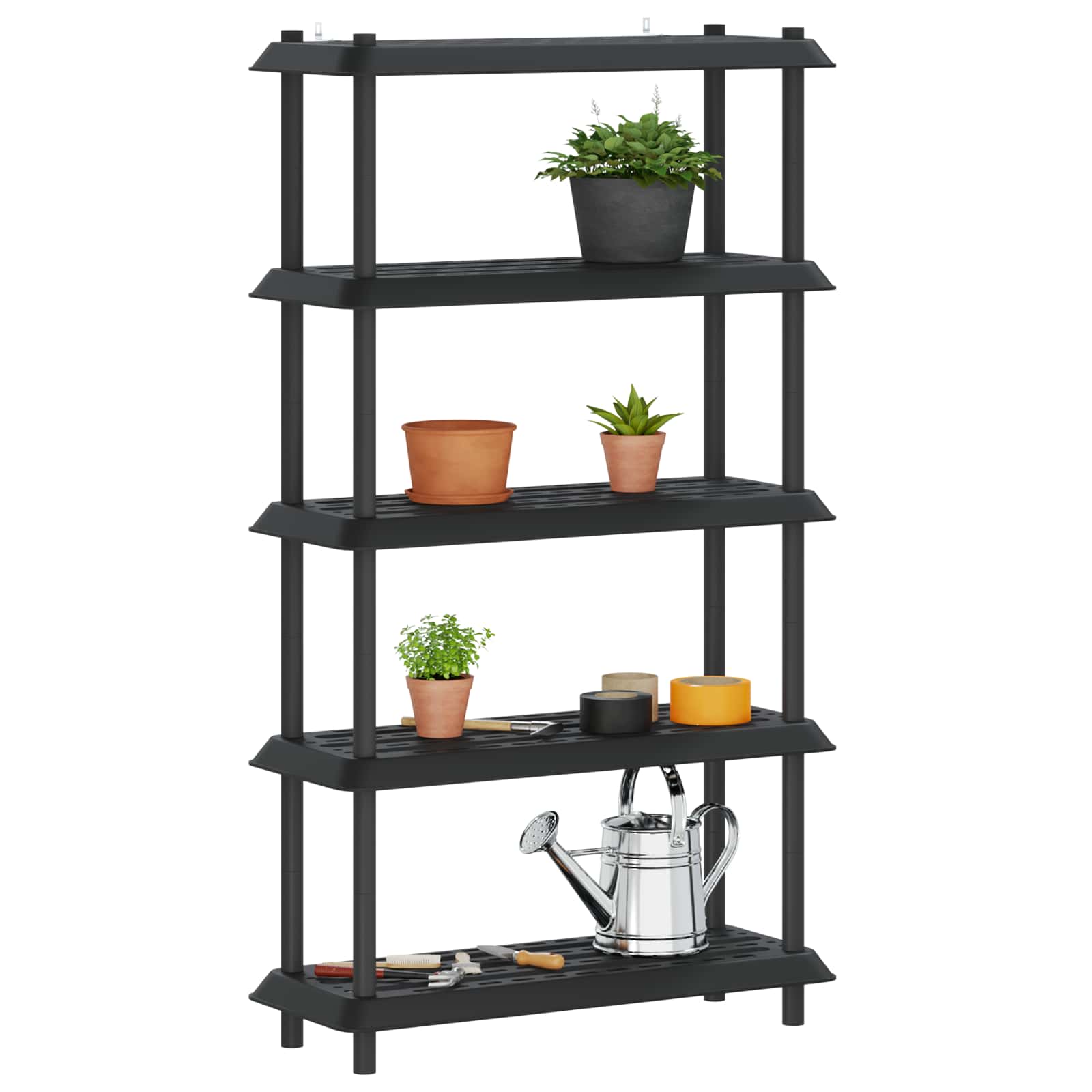 Plankenunit 5-laags 100 x 40 x 177 cm PP Antracietkleurig