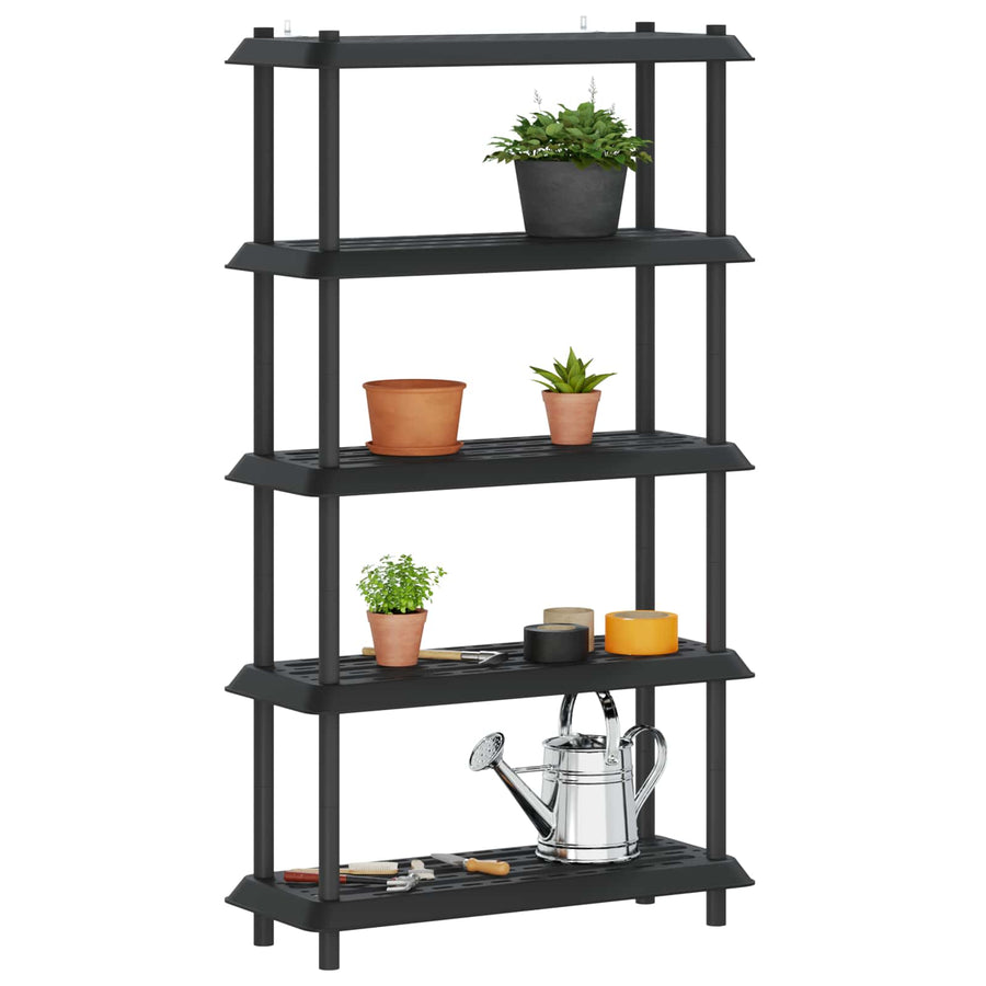 Plankenunit 5-laags 100 x 40 x 177 cm PP Antracietkleurig