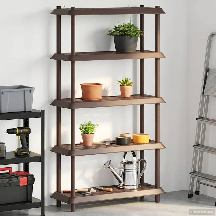 Plankenunit 5-laags 100 x 40 x 177 cm PP Bruin