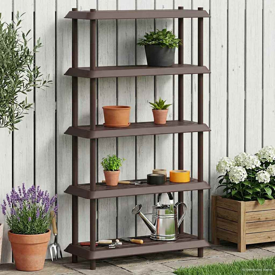 Plankenunit 5-laags 100 x 40 x 177 cm PP Bruin