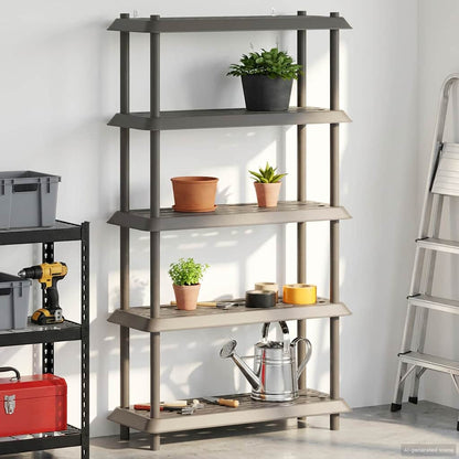 Plankenunit 5-laags 100 x 40 x 177 cm PP Lichtgrijs