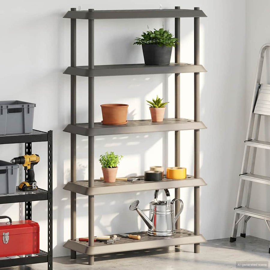 Plankenunit 5-laags 100 x 40 x 177 cm PP Lichtgrijs
