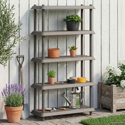 Plankenunit 5-laags 100 x 40 x 177 cm PP Lichtgrijs