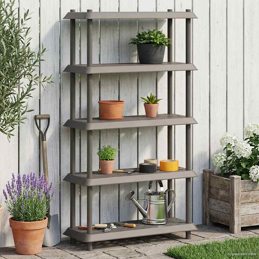 Plankenunit 5-laags 100 x 40 x 177 cm PP Lichtgrijs