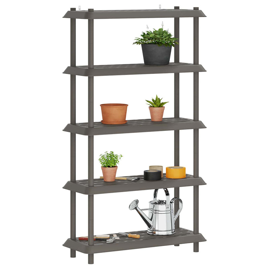 Plankenunit 5-laags 100 x 40 x 177 cm PP Lichtgrijs