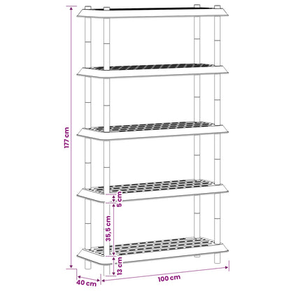 Plankenunit 5-laags 100 x 40 x 177 cm PP Lichtgrijs