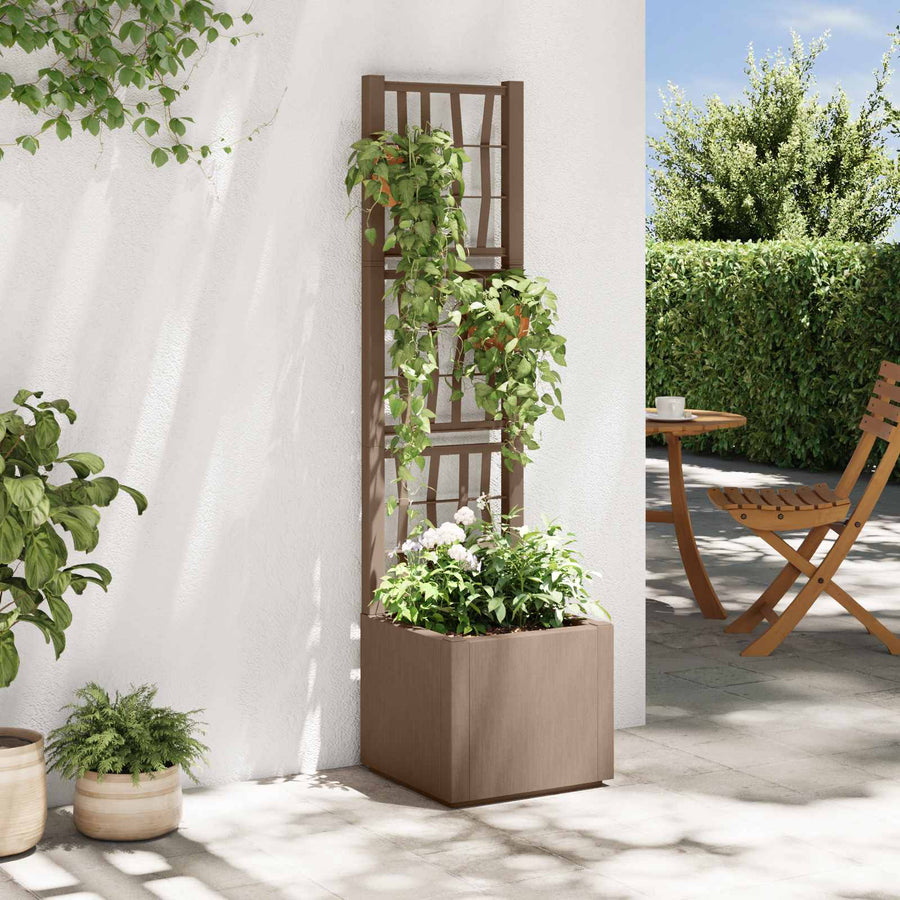 Tuindruppel met Trellis Bruin 36 x 36 x 140 cm PP