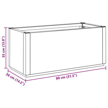 Tuinbloembak Bruin 80 x 36 x 35 cm Polypropyleen