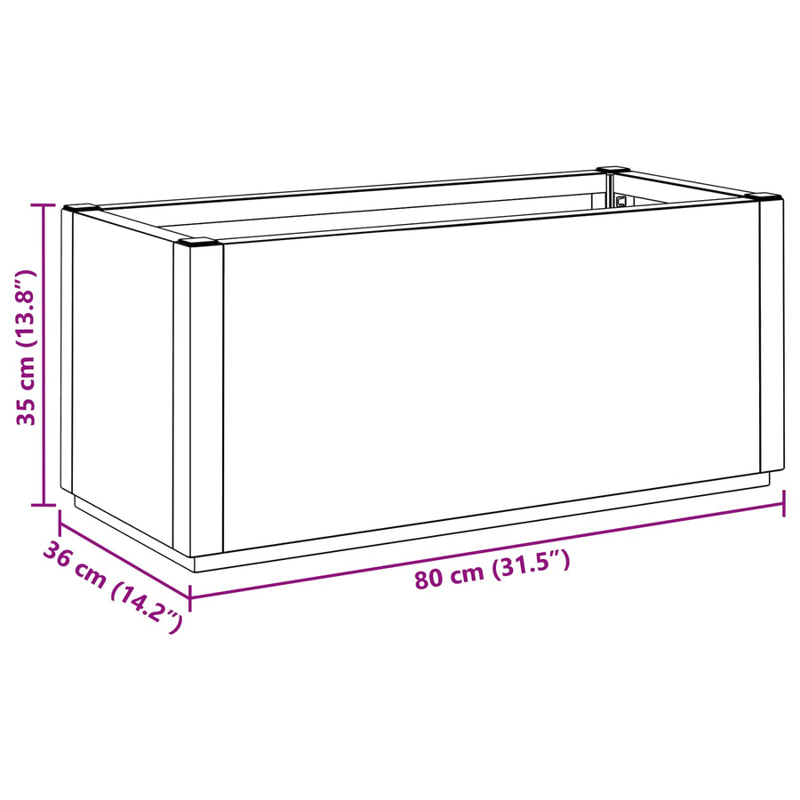 Tuinbloembak Bruin 80 x 36 x 35 cm Polypropyleen
