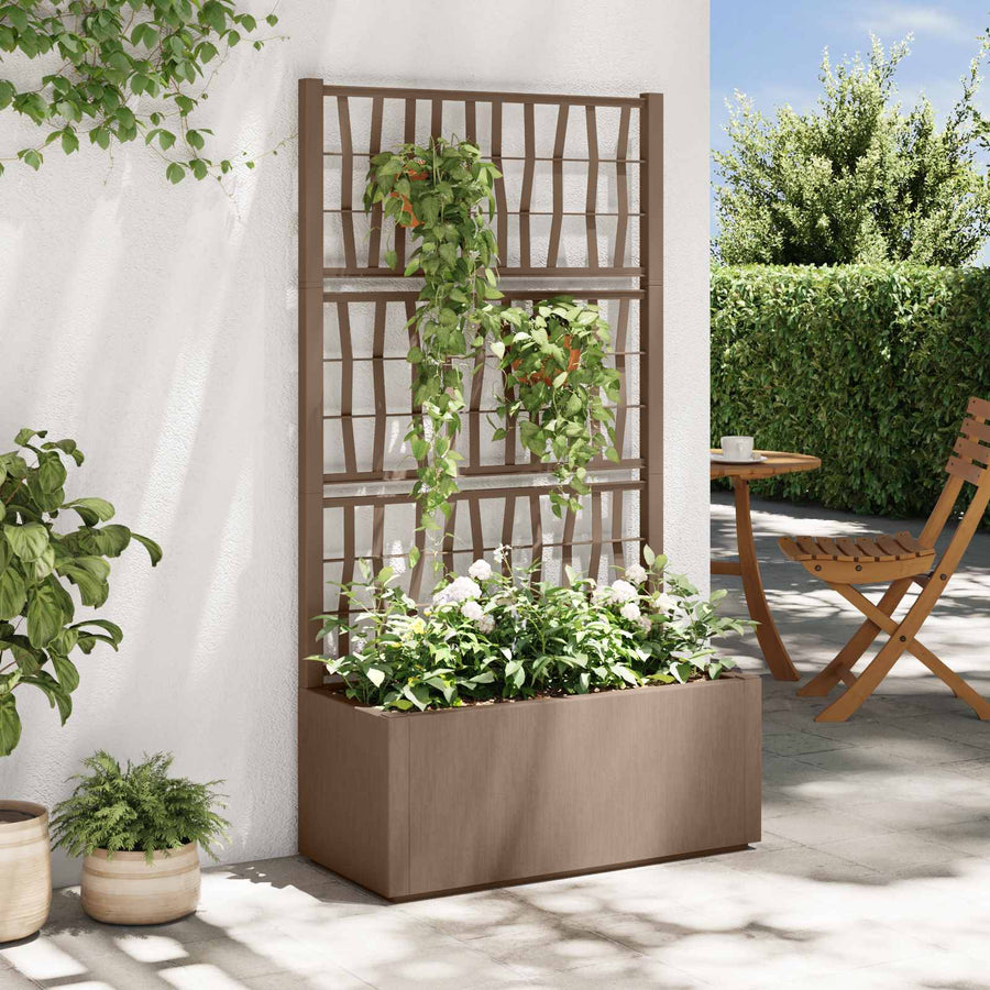 Tuindruppel met Trellis Bruin 80 x 36 x 140 cm PP