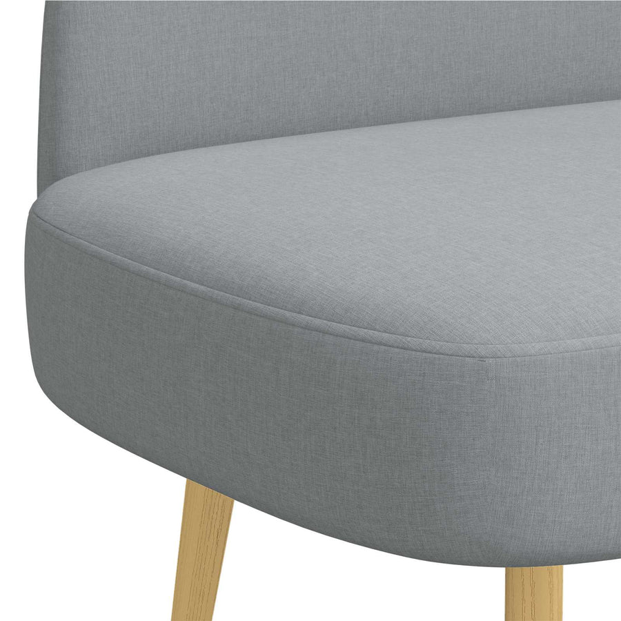 Gestoffeerde bank met rugleuning Lichtgrijs 110 x 60 x 76 cm