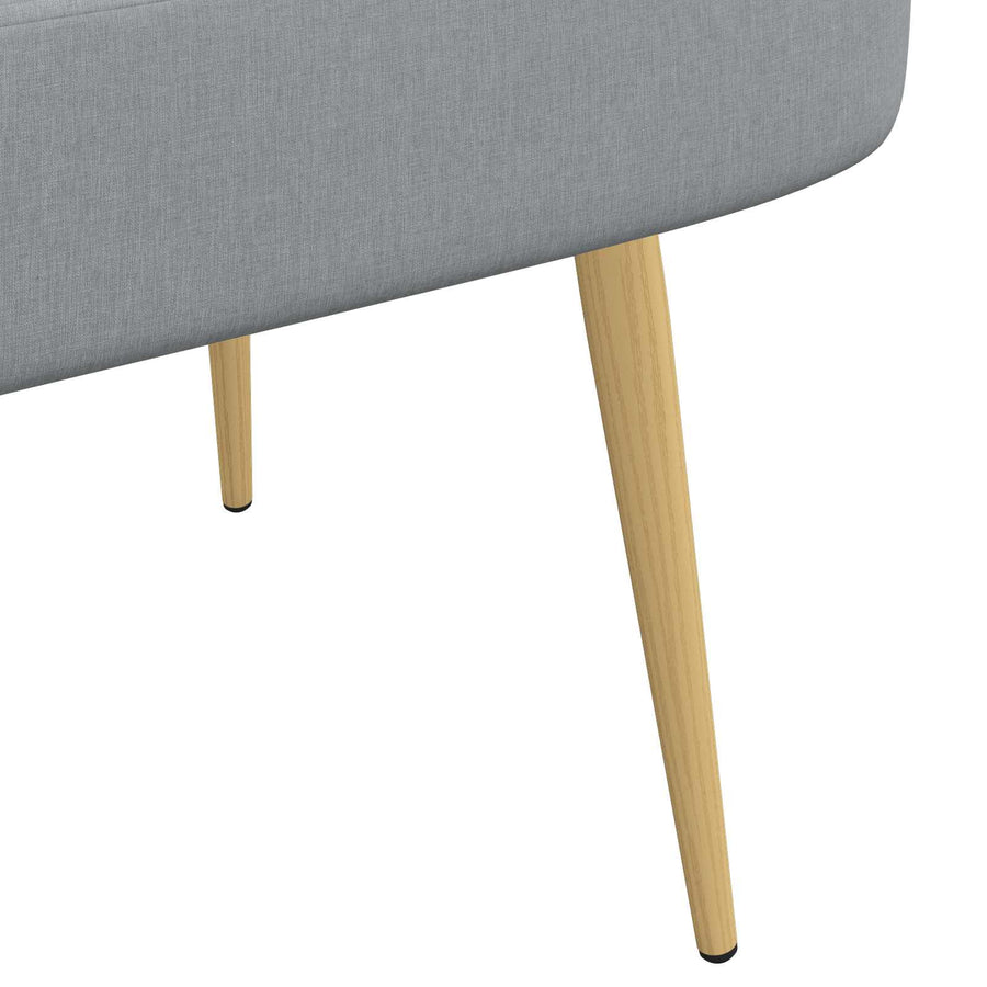 Gestoffeerde bank met rugleuning Lichtgrijs 110 x 60 x 76 cm