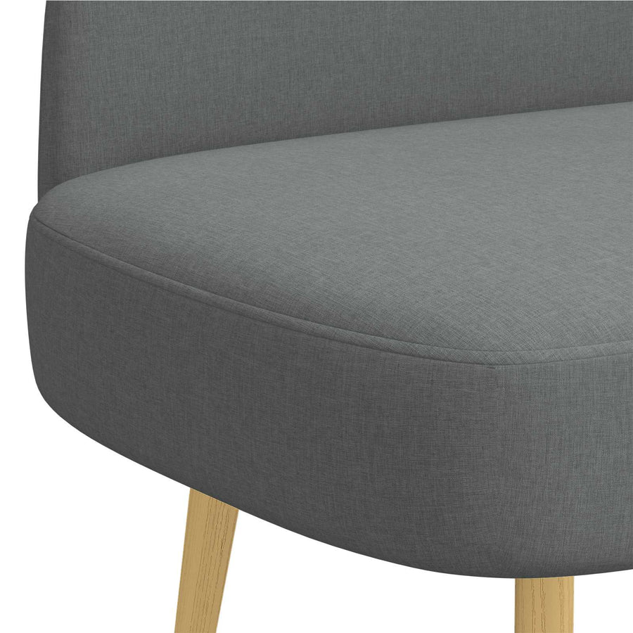 Beklede bank met rugleuning Donkergrijs 110 x 60 x 76 cm