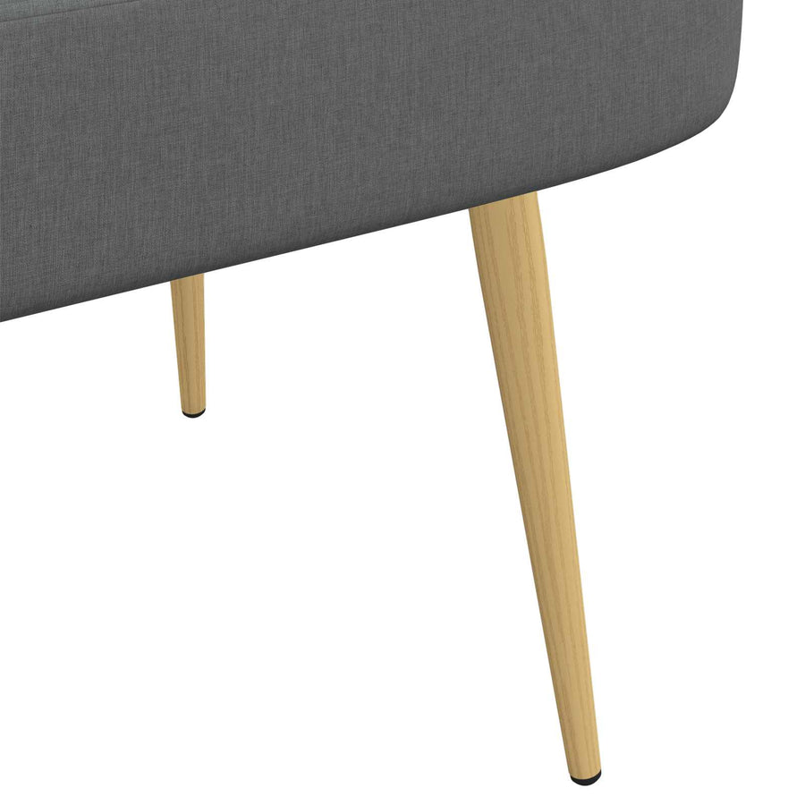 Beklede bank met rugleuning Donkergrijs 110 x 60 x 76 cm