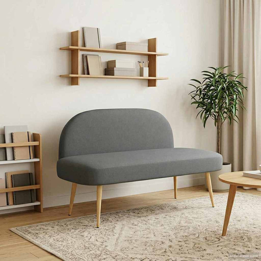 Beklede bank met rugleuning Donkergrijs 110 x 60 x 76 cm