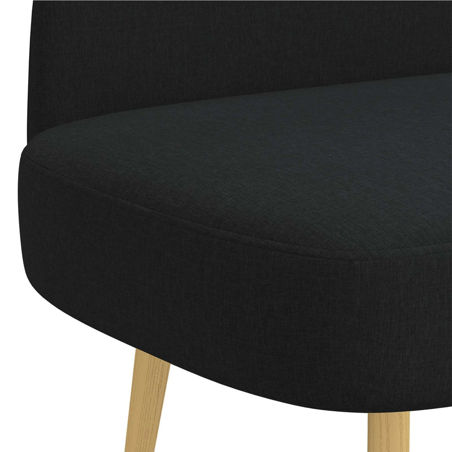 Beklede bank met rugleuning Zwart 110 x 60 x 76 cm Polyester