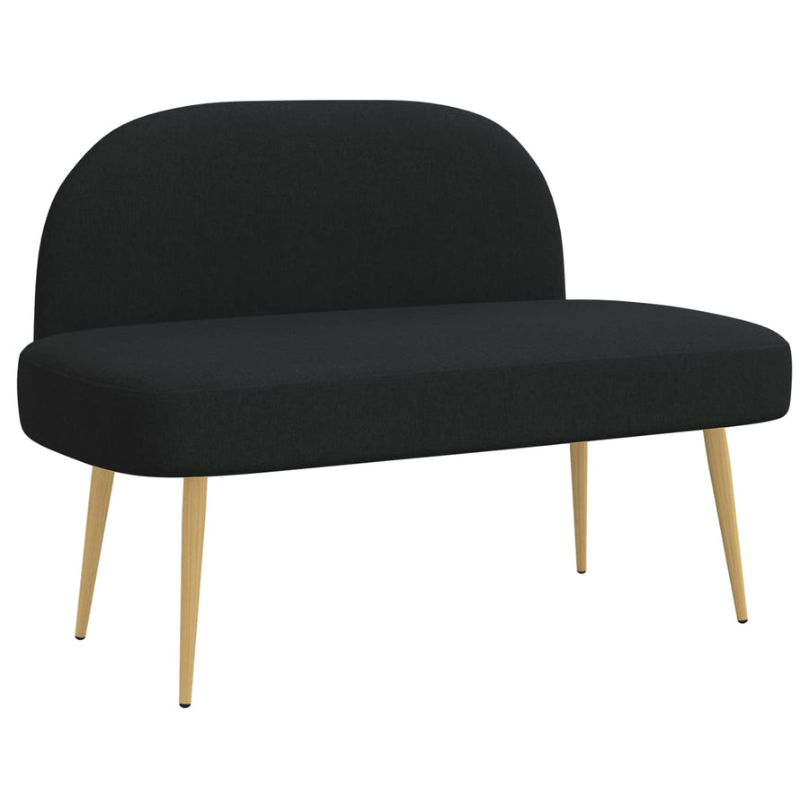 Beklede bank met rugleuning Zwart 110 x 60 x 76 cm Polyester