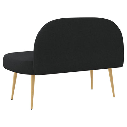 Beklede bank met rugleuning Zwart 110 x 60 x 76 cm Polyester
