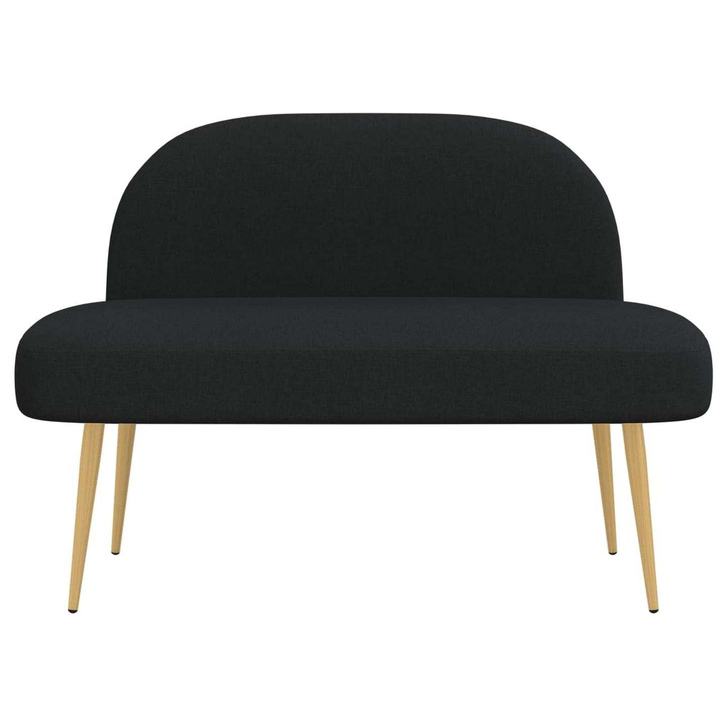 Beklede bank met rugleuning Zwart 110 x 60 x 76 cm Polyester