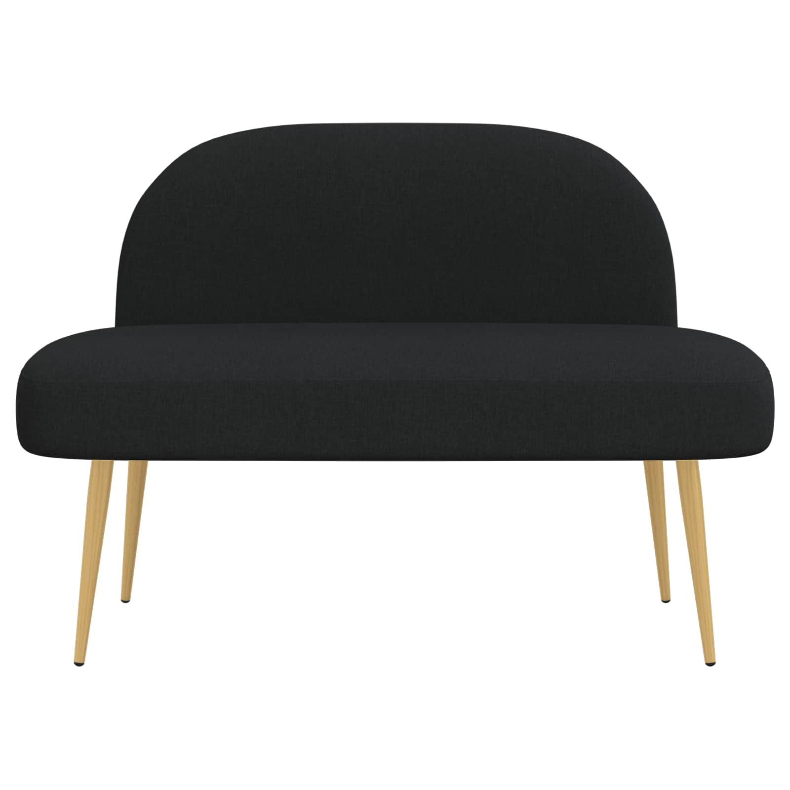 Beklede bank met rugleuning Zwart 110 x 60 x 76 cm Polyester