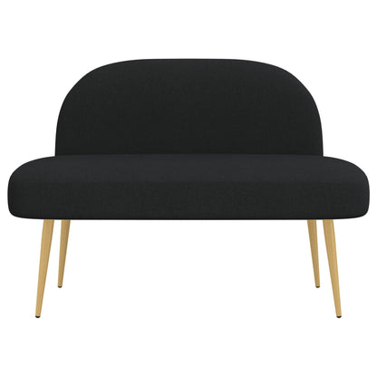 Beklede bank met rugleuning Zwart 110 x 60 x 76 cm Polyester
