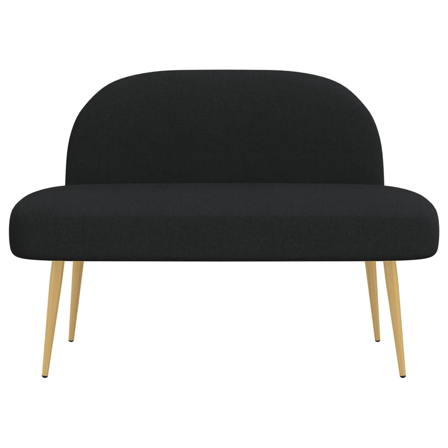 Beklede bank met rugleuning Zwart 110 x 60 x 76 cm Polyester