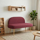Upholstered bench with backrest Wine Red 110 x 60 x 76 cm Polyester