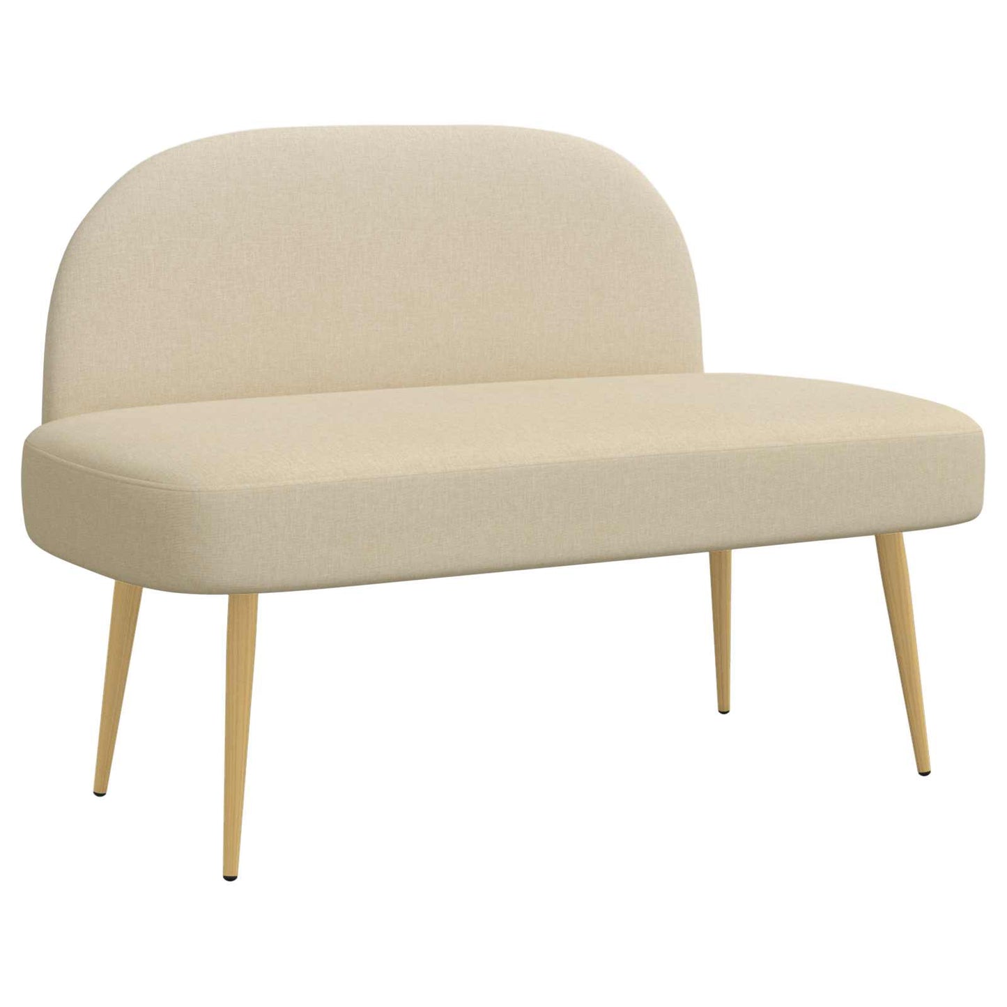 Beklede bank met rugleuning Crèmekleurig 110 x 60 x 76 cm