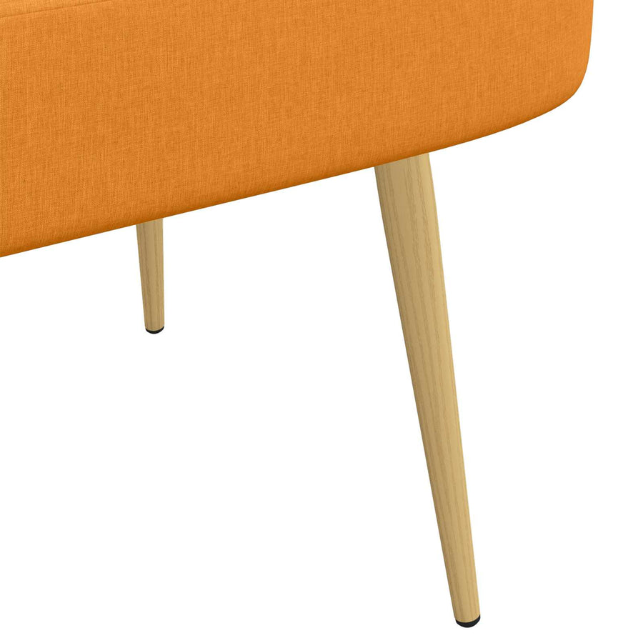 Beklede bank met rugleuning Donkergeel 110 x 60 x 76 cm