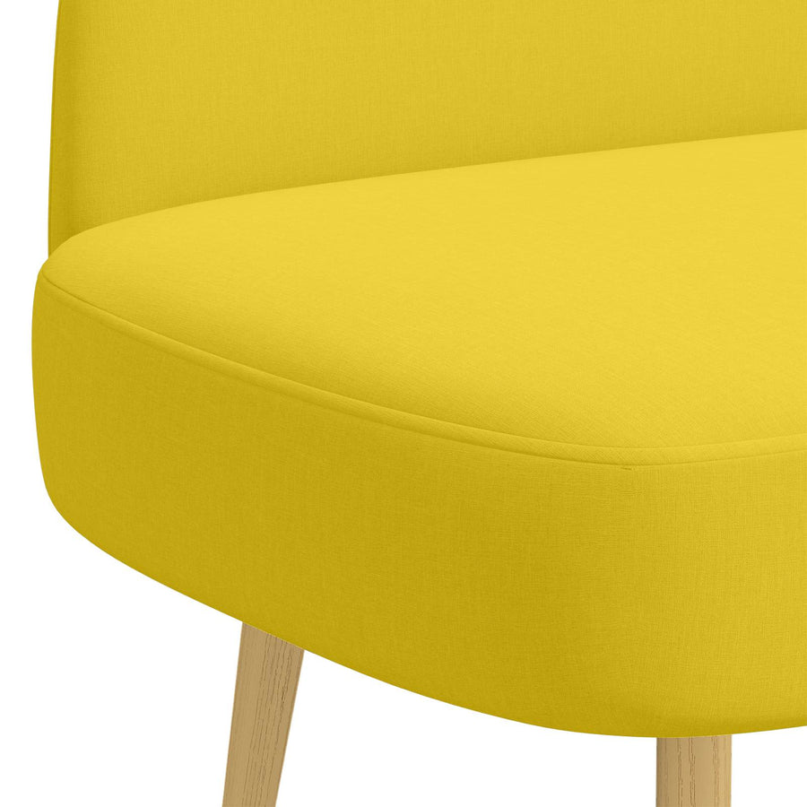 Beklede bank met rugleuning Lichtgeel 110 x 60 x 76 cm