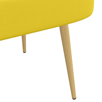 Beklede bank met rugleuning Lichtgeel 110 x 60 x 76 cm