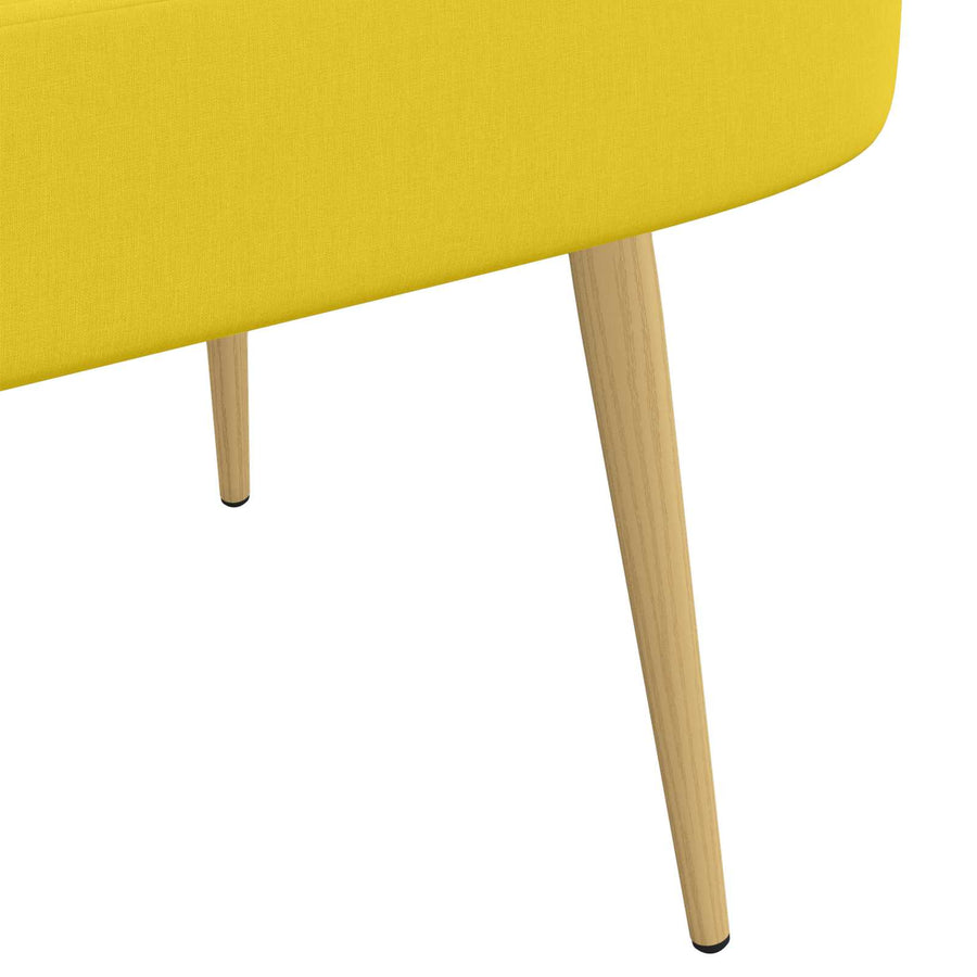 Beklede bank met rugleuning Lichtgeel 110 x 60 x 76 cm