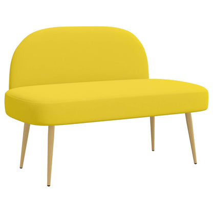 Beklede bank met rugleuning Lichtgeel 110 x 60 x 76 cm