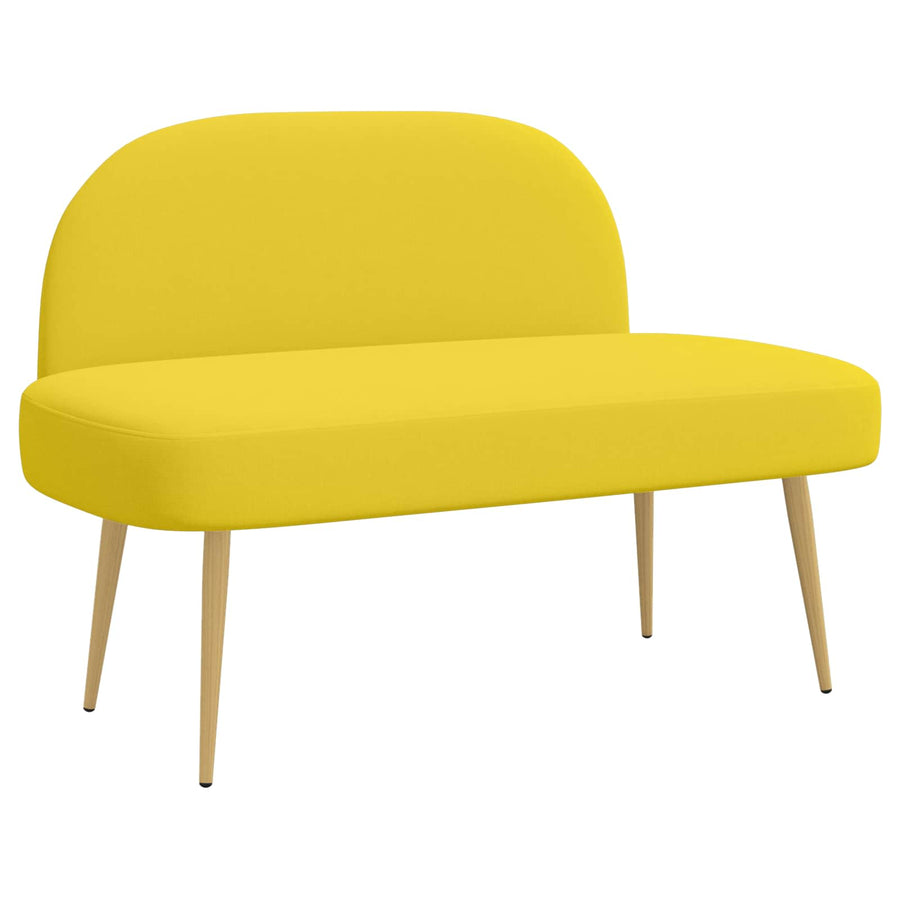 Beklede bank met rugleuning Lichtgeel 110 x 60 x 76 cm