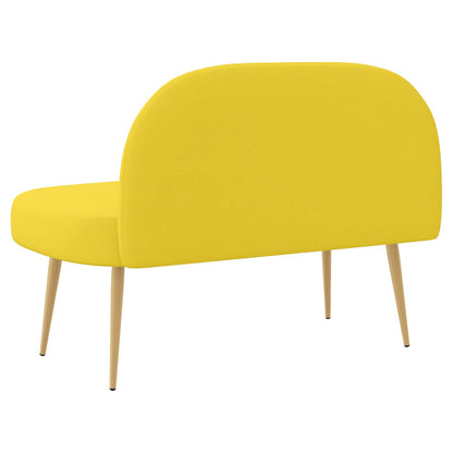 Beklede bank met rugleuning Lichtgeel 110 x 60 x 76 cm