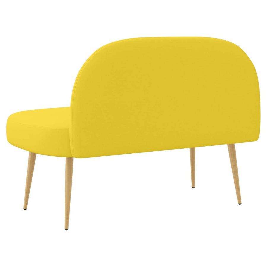 Beklede bank met rugleuning Lichtgeel 110 x 60 x 76 cm