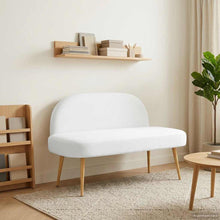 Beklede bank met rugleuning Wit 110 x 60 x 76 cm Polyester