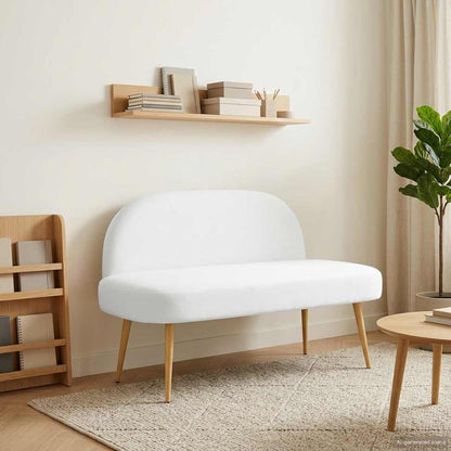 Beklede bank met rugleuning Wit 110 x 60 x 76 cm Polyester