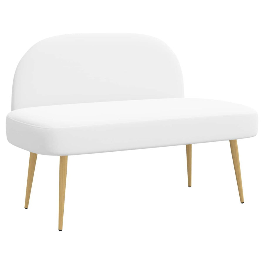 Beklede bank met rugleuning Wit 110 x 60 x 76 cm Polyester