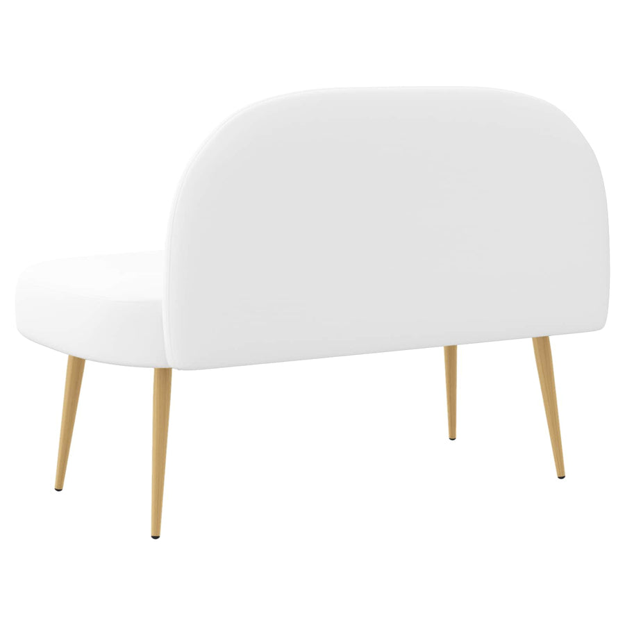 Beklede bank met rugleuning Wit 110 x 60 x 76 cm Polyester