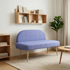 Upholstered bench with backrest, Jeans blue, 110 x 60 x 76 cm