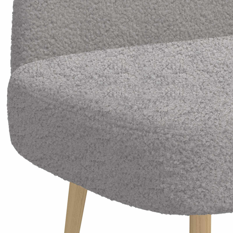 Beklede bank met rugleuning Lichtgrijs 110 x 60 x 76 cm Bouclé