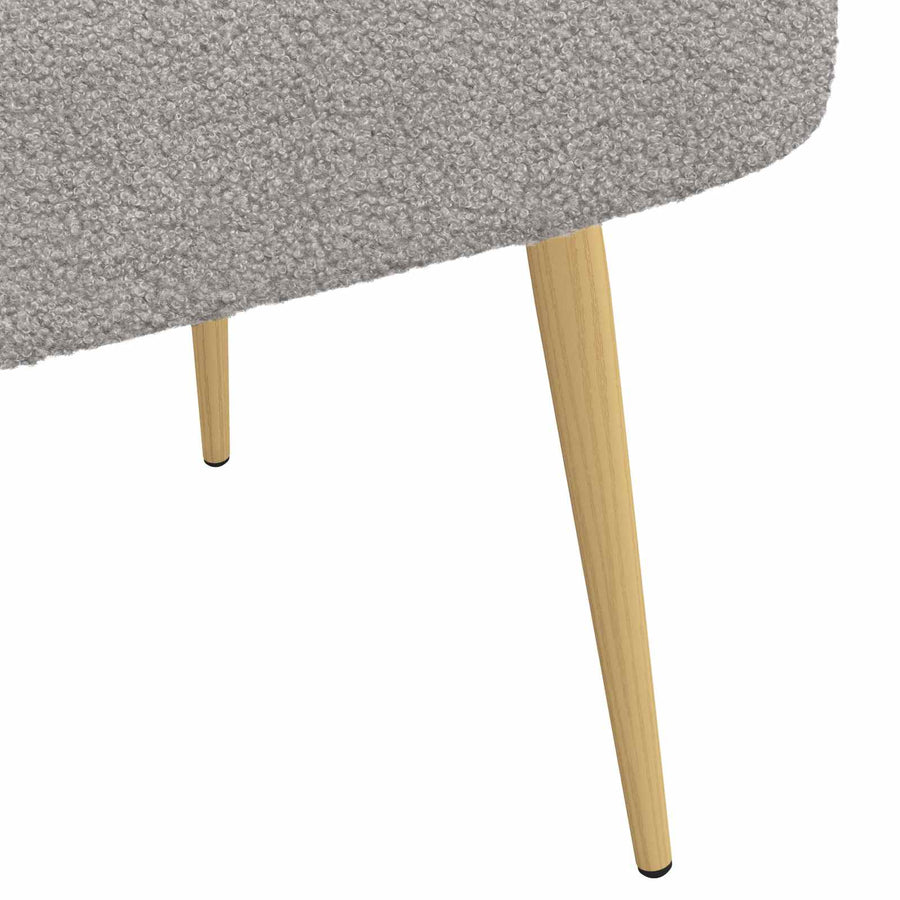 Beklede bank met rugleuning Lichtgrijs 110 x 60 x 76 cm Bouclé
