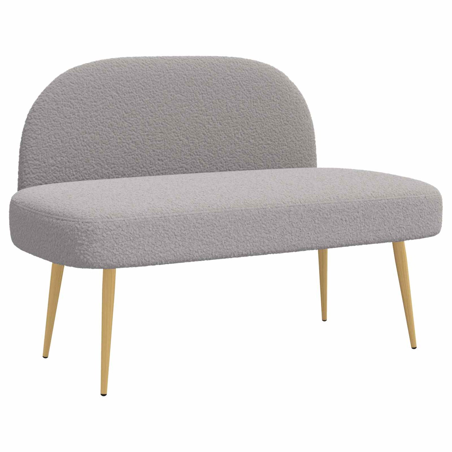Beklede bank met rugleuning Lichtgrijs 110 x 60 x 76 cm Bouclé
