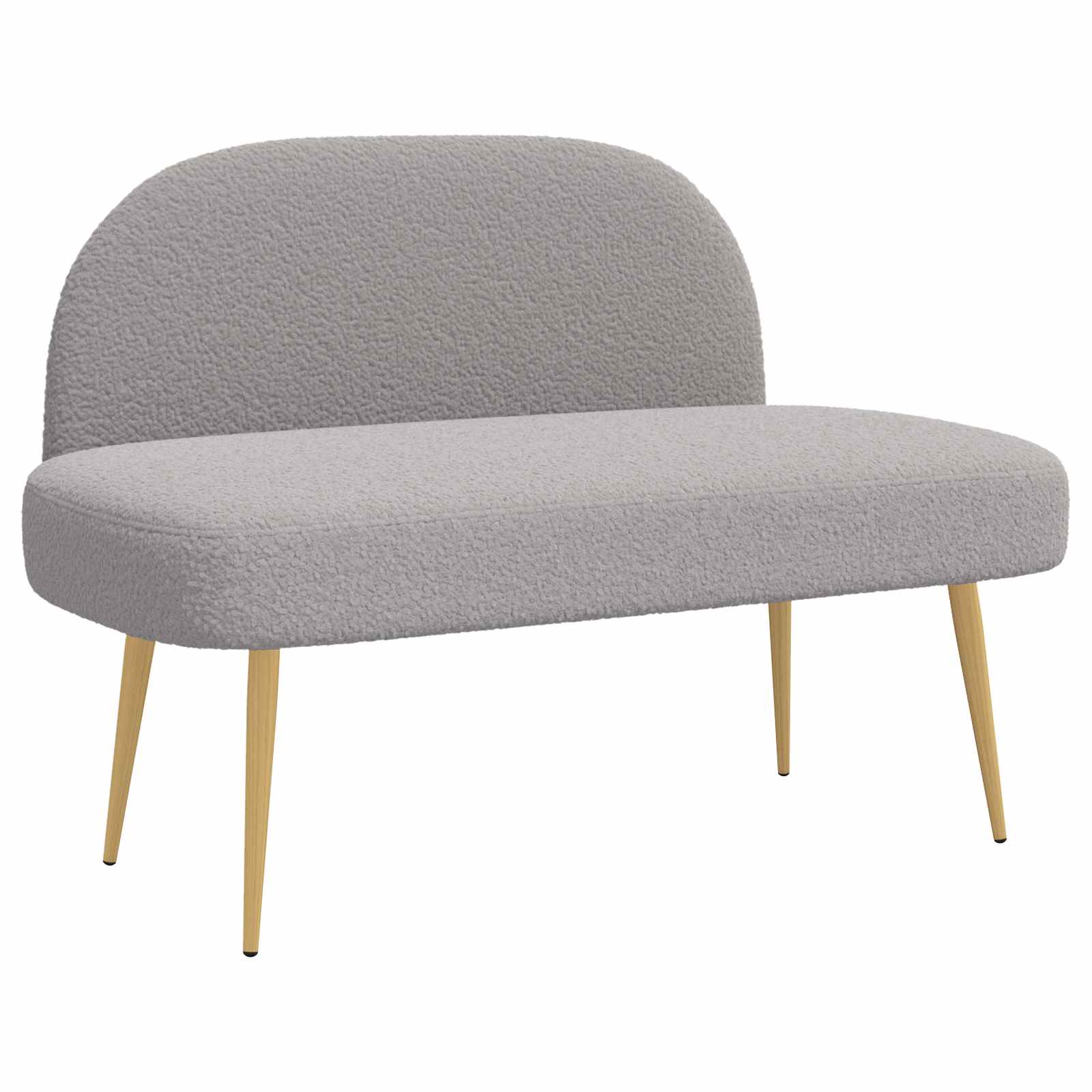 Beklede bank met rugleuning Lichtgrijs 110 x 60 x 76 cm Bouclé