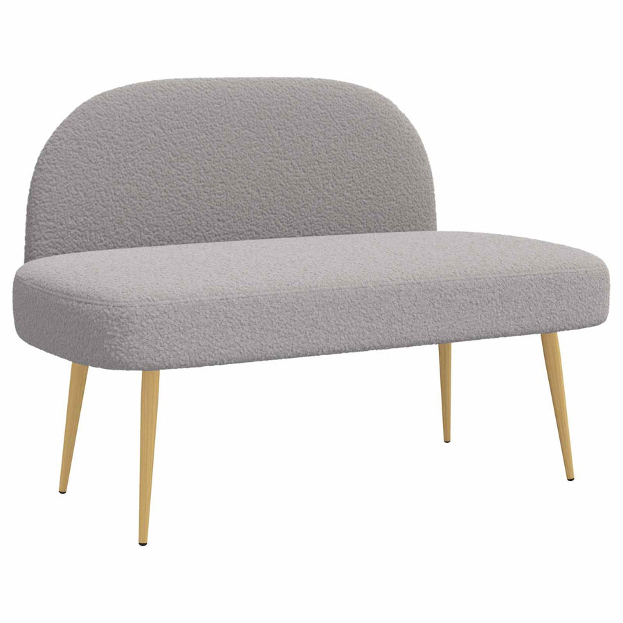 Beklede bank met rugleuning Lichtgrijs 110 x 60 x 76 cm Bouclé